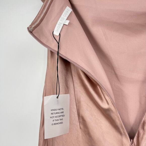 MORE TO COME | NWT Emma Strapless Maxi Dress in Blush Satin L - Picture 4 of 13